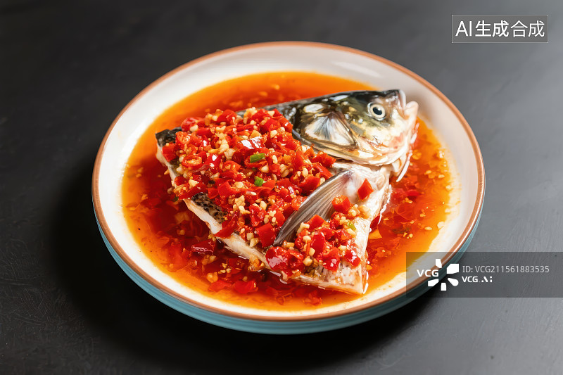 【AI数字艺术】中餐美食-剁椒鱼头图片素材