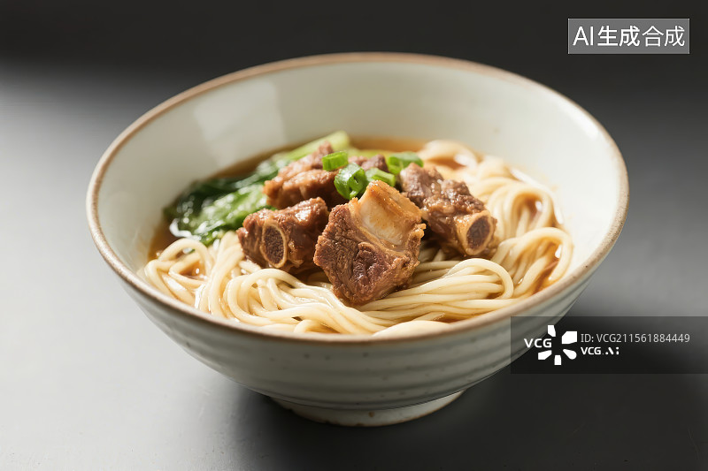 【AI数字艺术】中餐美食-排骨面图片素材