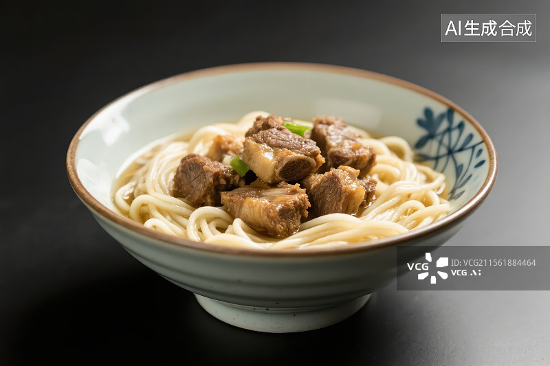 【AI数字艺术】中餐美食-排骨面图片素材
