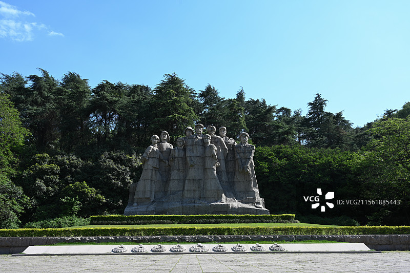 南京雨花台景区，雨花台烈士陵园，雨花台革命烈士纪念碑，雨花台烈士纪念馆图片素材