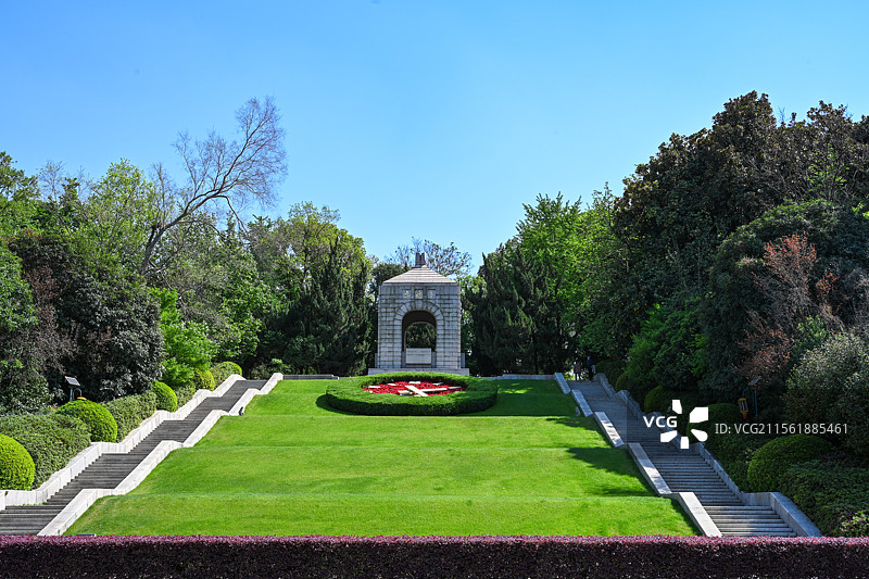 南京雨花台景区，雨花台烈士陵园，雨花台革命烈士纪念碑，雨花台烈士纪念馆图片素材