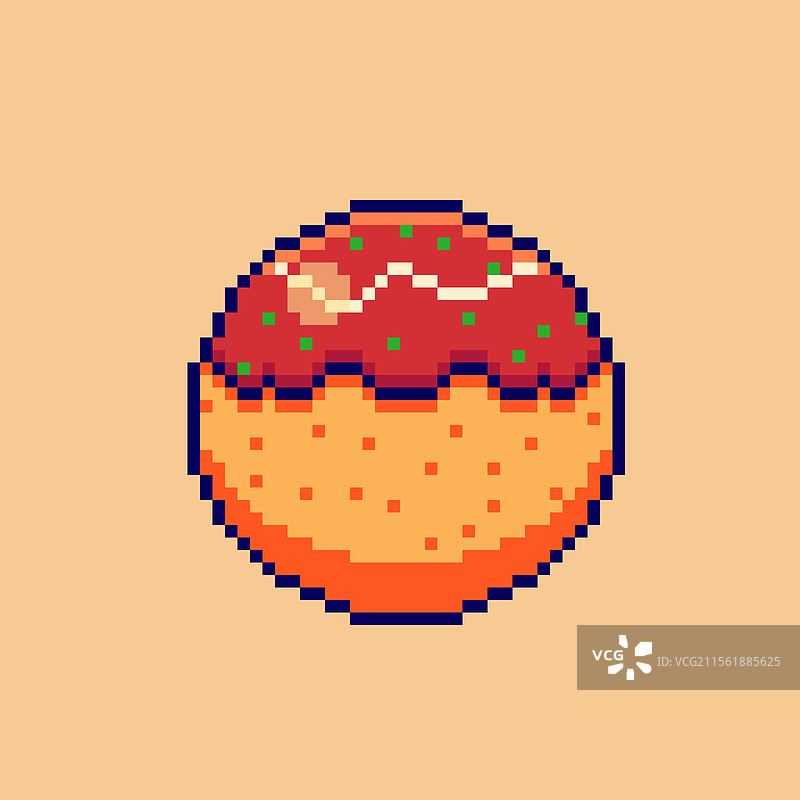 像素艺术章鱼烧游戏资产设计图片素材