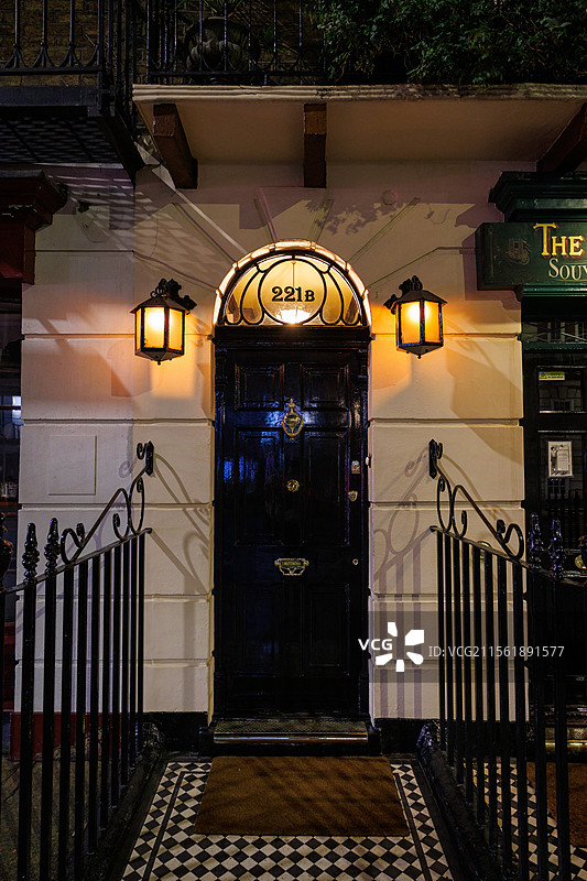 英国伦敦贝克街221B福尔摩斯图片素材
