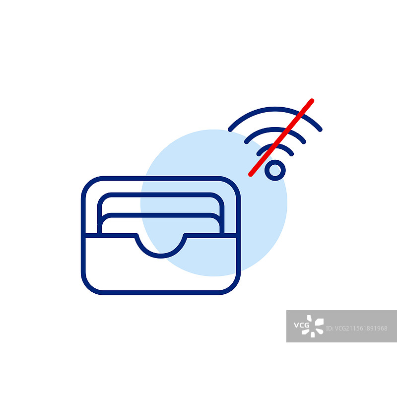 数字钱包中的卡片和无Wi-Fi信号标志图片素材