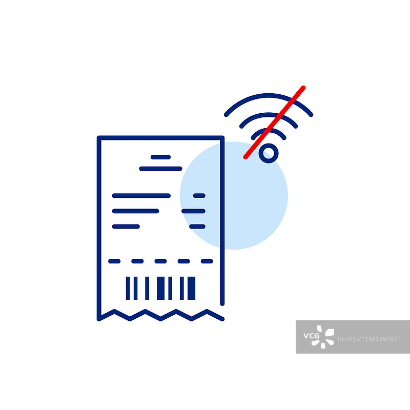 带有条形码且没有Wi-Fi符号的付款收据图片素材