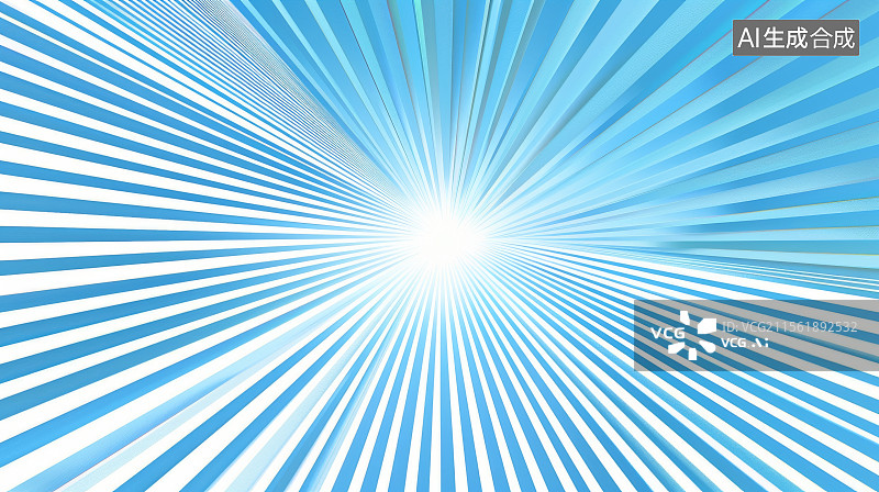 【AI数字艺术】蓝白线条从中心放射构成动感光速效果图片素材