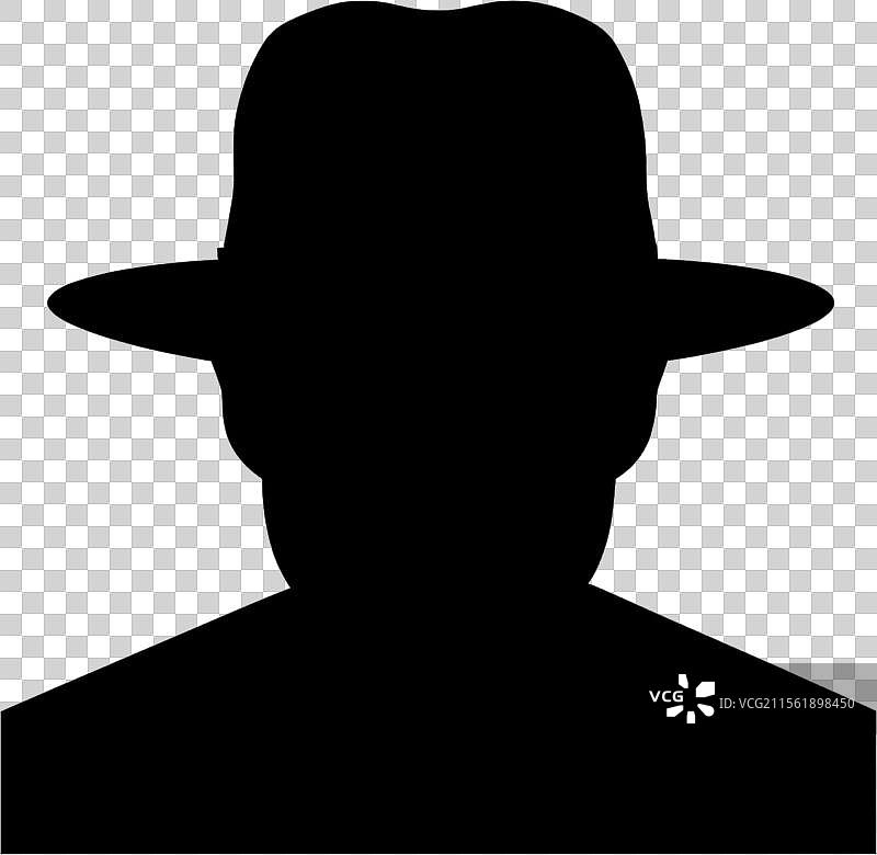 孤立的戴帽子男人剪影图片素材