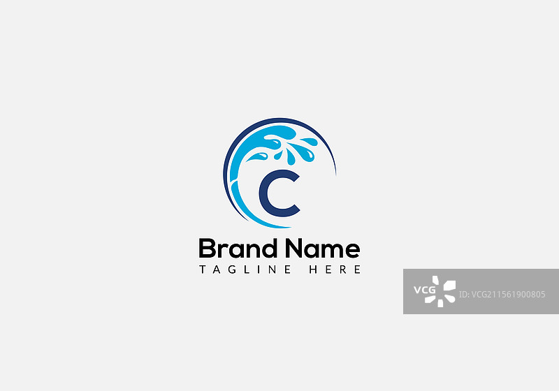 女仆清洁标志与字母C的干净房屋标志图片素材