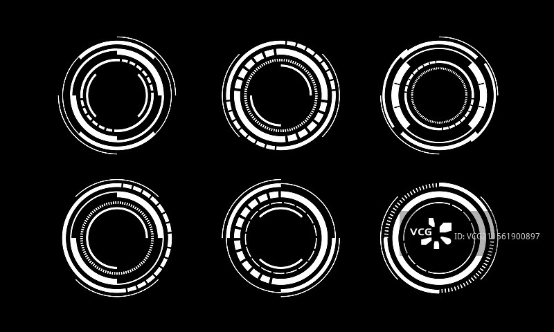 科幻白色圆形用户界面套件图片素材
