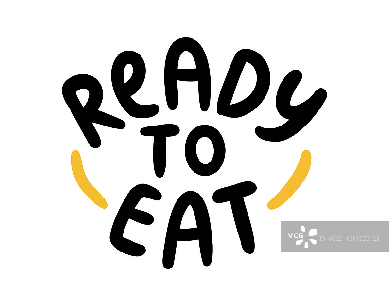 随时可食用的手绘涂鸦字母短语图片素材