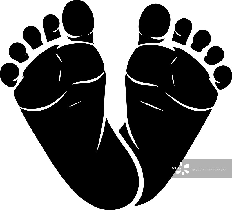 婴儿脚印剪影艺术图片素材
