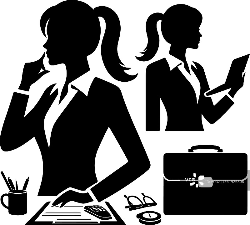 秘书剪影艺术图片素材