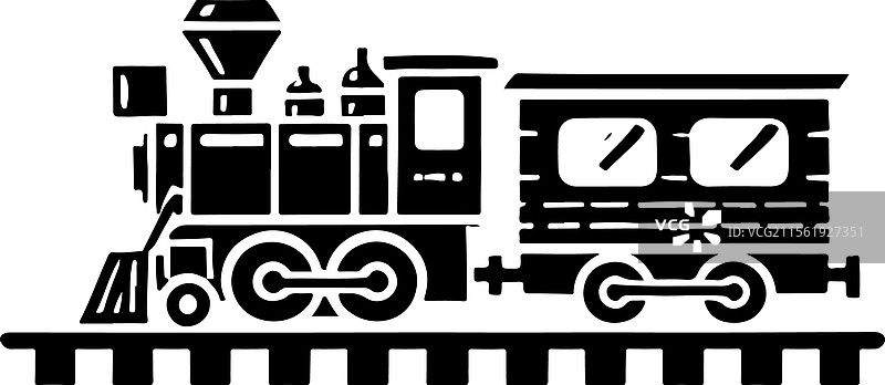 玩具火车剪影艺术图片素材