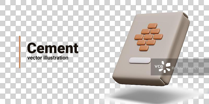 现实风格包装的水泥袋图片素材