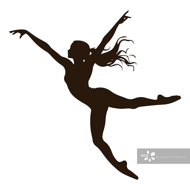 芭蕾舞者女性剪影图片素材