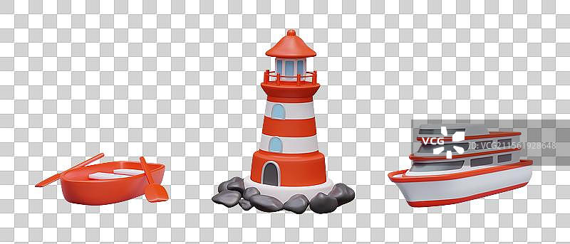 度假网站应用程序的图标集图片素材