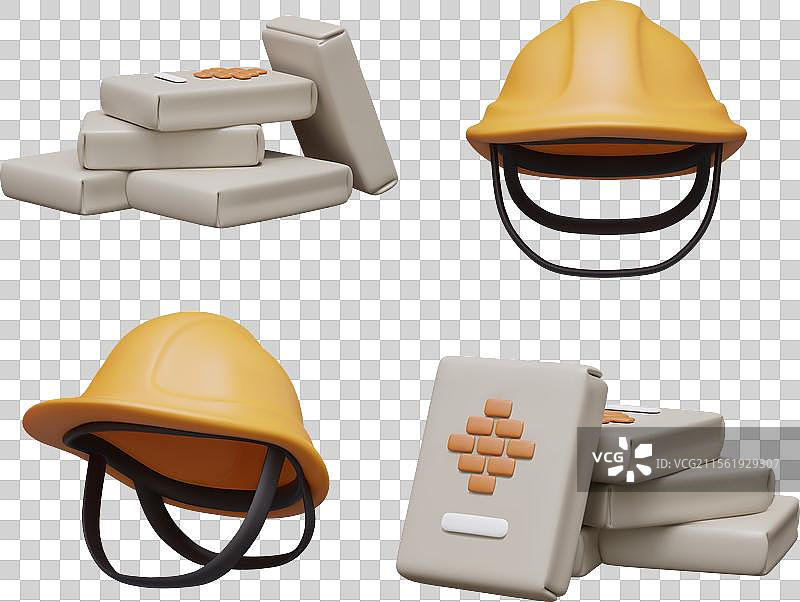 硬帽袋装有干水泥粘合剂图片素材