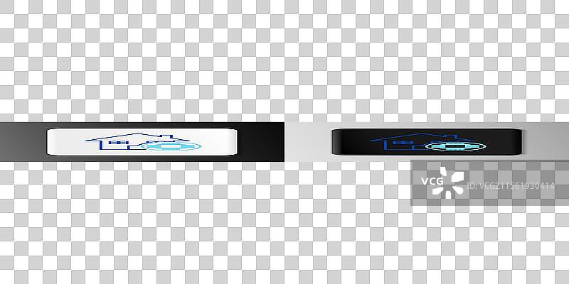 智能家居图标，背景为灰色，线条风格设计图片素材