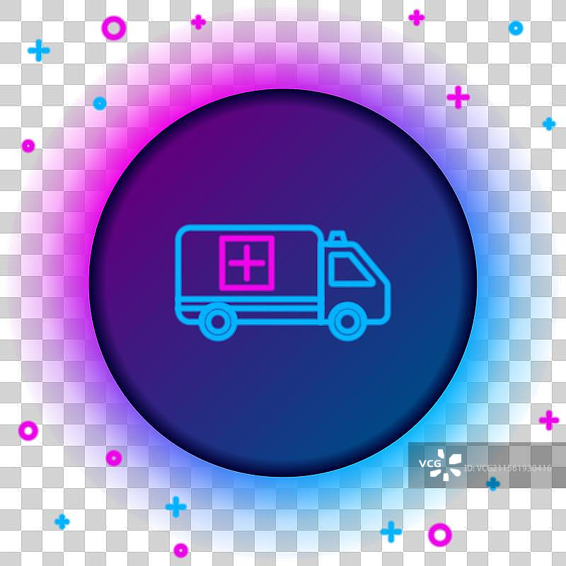 发光的霓虹线救护车和紧急车辆图片素材