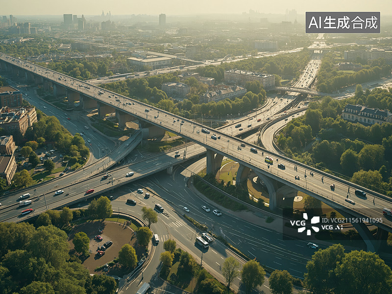 【AI数字艺术】城市立交桥图片素材