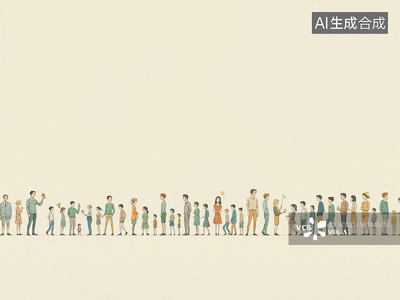 【AI数字艺术】人群排队图片素材