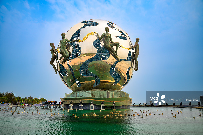 中国广西，北海，北海银滩，钢塑图片素材