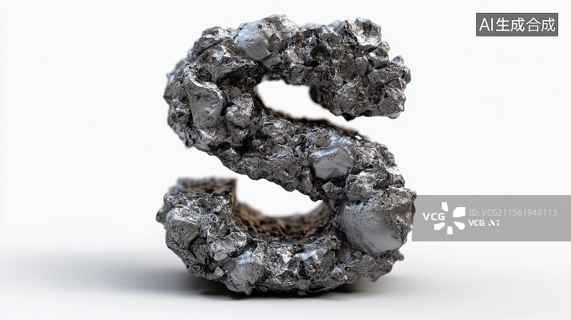 【AI数字艺术】石头组成的英文字母S，字母背景，设计元素，26个英文字母图片素材