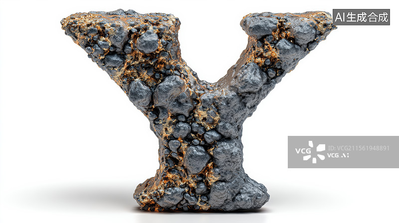 【AI数字艺术】石头组成的英文字母Y，字母背景，设计元素，26个英文字母图片素材