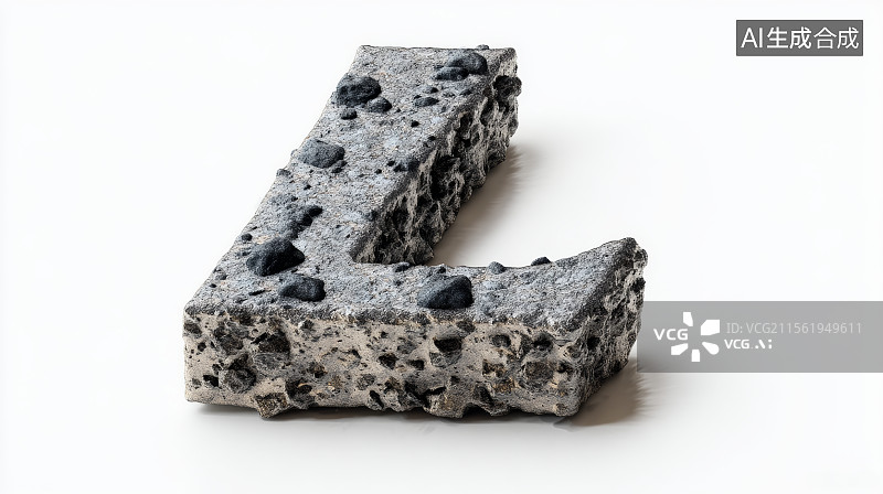 【AI数字艺术】石头组成的英文字母L，字母背景，设计元素，26个英文字母图片素材