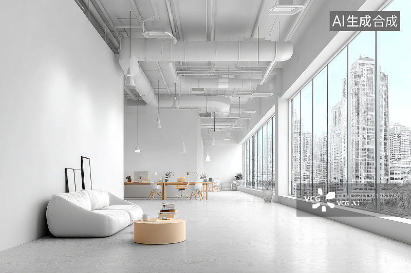 【AI数字艺术】现代极简主义办公室图片素材