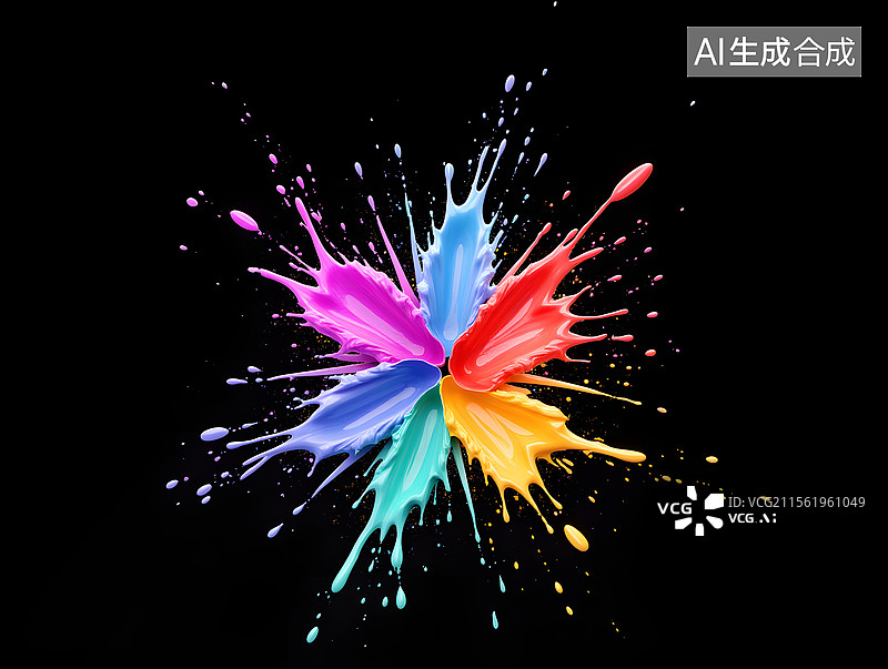 【AI数字艺术】抽象油漆纹的三维渲染插图理图片素材