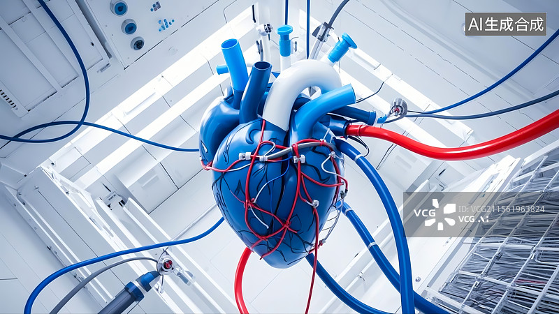 【AI数字艺术】3D科技感心脏插画图片素材