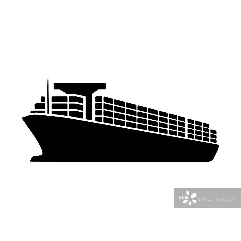 货船轮廓图标集装箱船图片素材