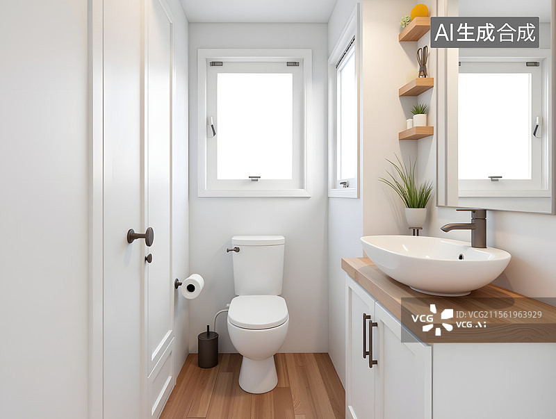 【AI数字艺术】洗手间内部马桶室内设计图片素材