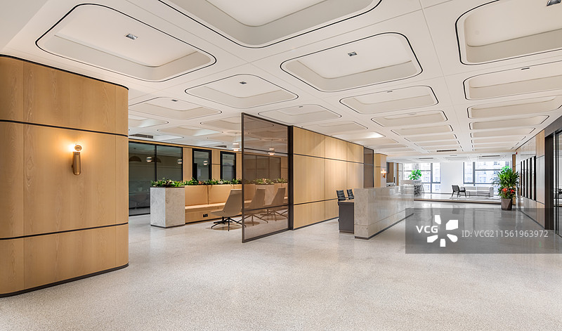 办公室前台，装修时尚现代的办公室样板间，室内，办公室，会议室，样板间，装修设计图片素材