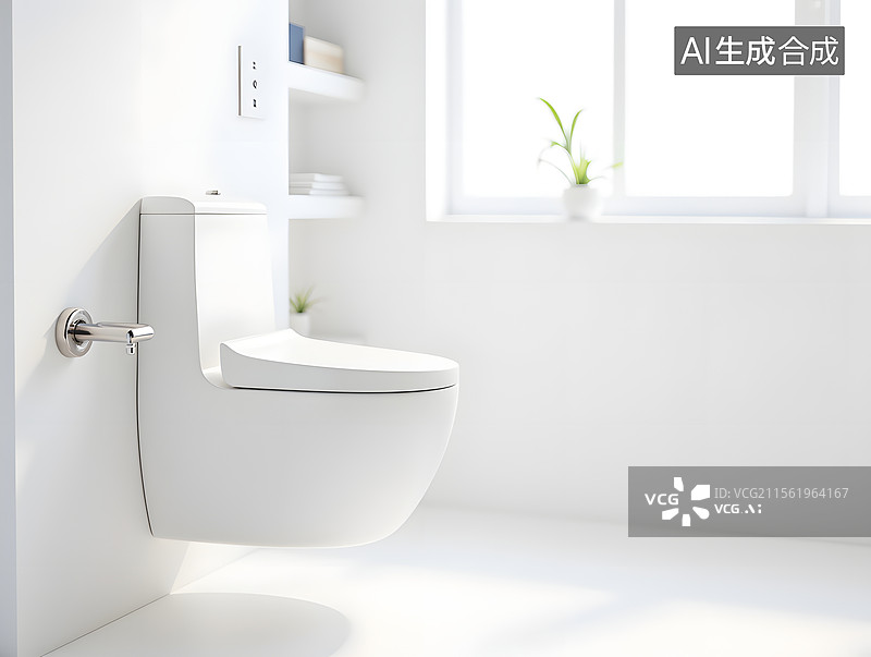【AI数字艺术】洗手间的马桶室内设计图片素材