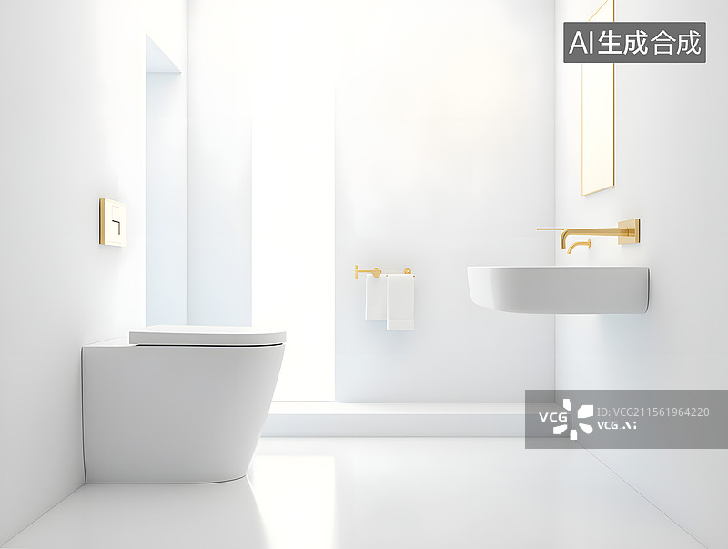 【AI数字艺术】洗手间的马桶室内设计图片素材