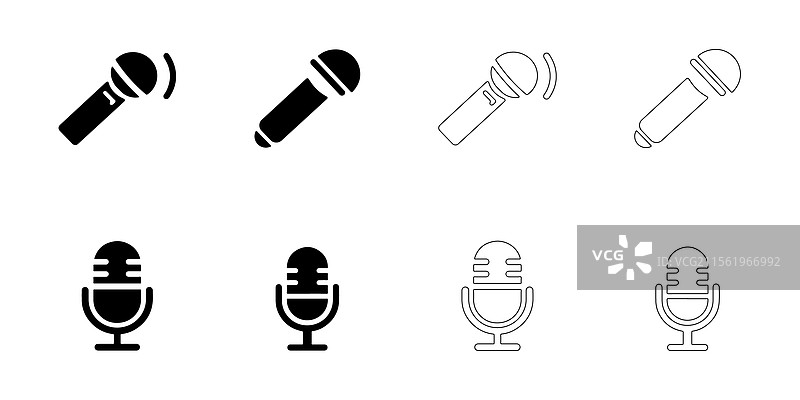 麦克风图标集图片素材