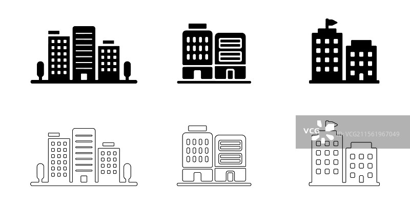 企业建筑图标集图片素材