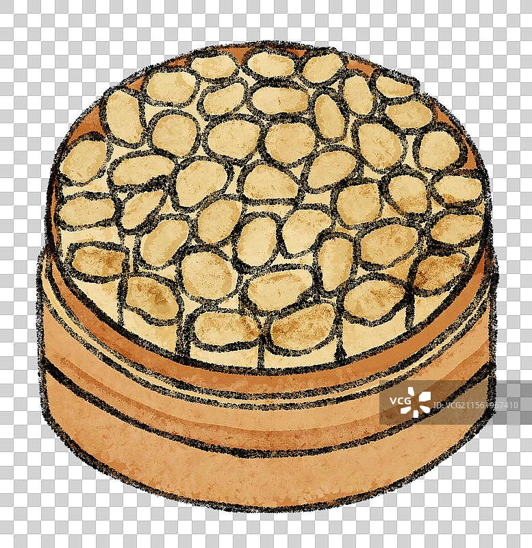 山西太原美食国风插画-莜面栲栳栳图片素材