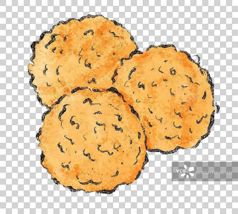 山西太原美食国风插画-泡泡油糕图片素材