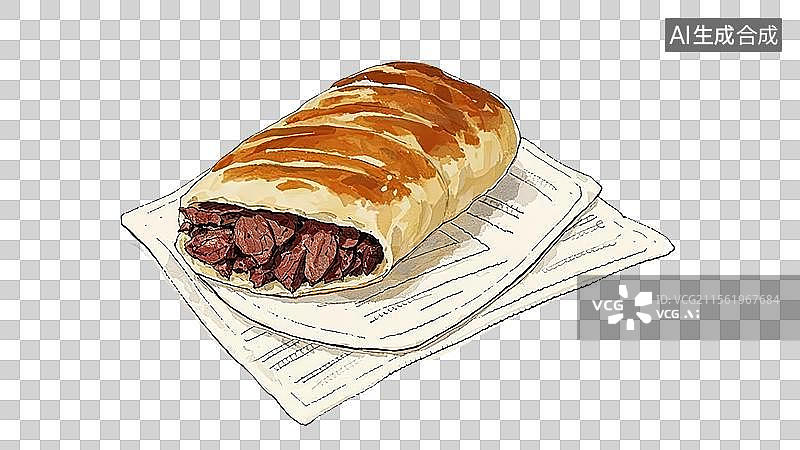 【AI数字艺术】驴肉火烧图片素材