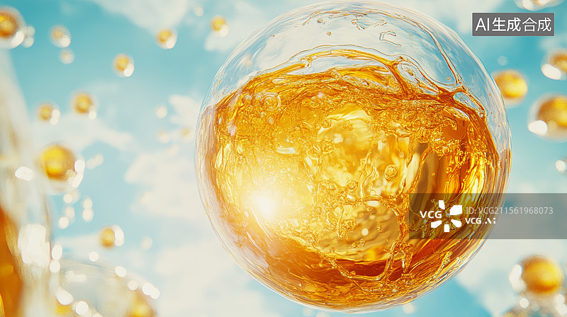 【AI数字艺术】悬浮火焰纹理水晶球图片素材