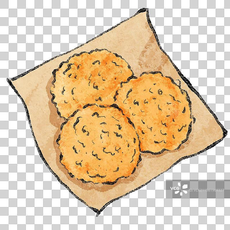 山西太原美食国风插画-泡泡油糕图片素材