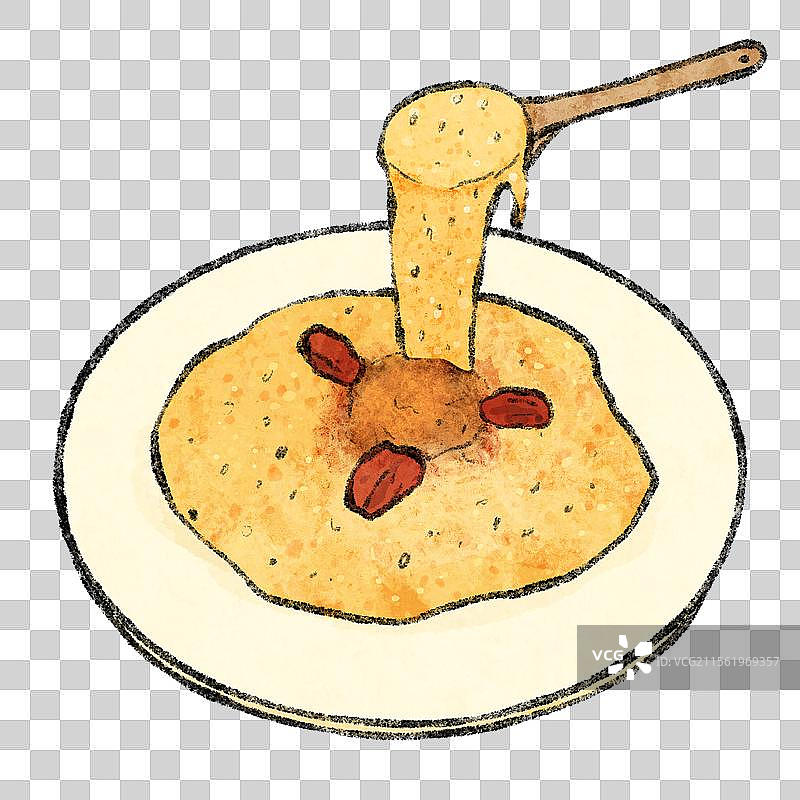 山西太原美食国风插画-蒸黄米图片素材