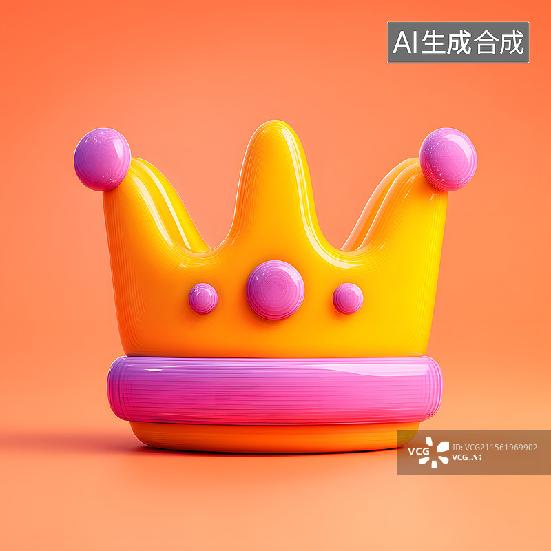 【AI数字艺术】皇冠贵族装饰的3D渲染图片素材