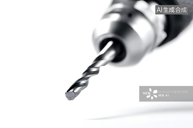 【AI数字艺术】金属钻头打孔的加工行业背景图片素材