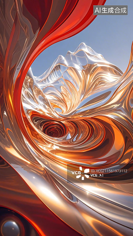 【AI数字艺术】红色黄金背景图片素材