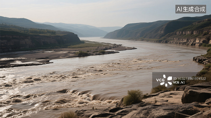 【AI数字艺术】黄河背景素材图片素材