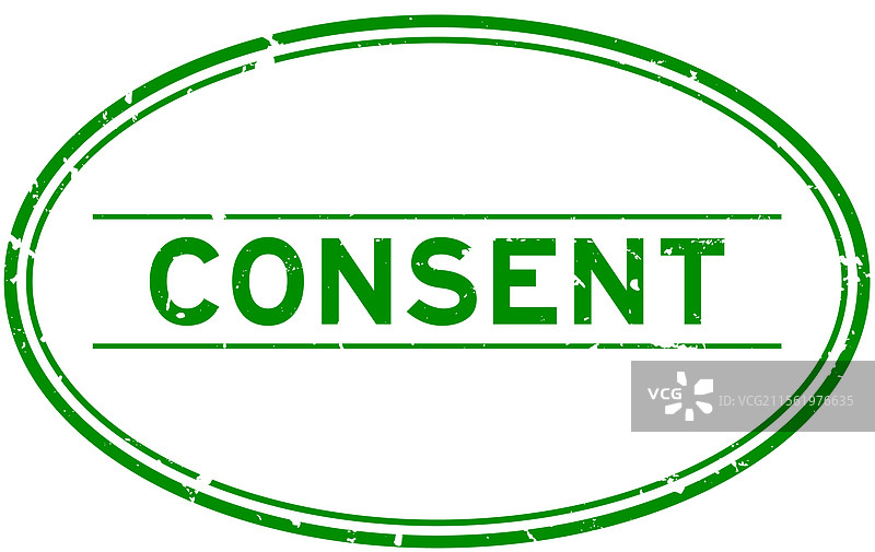 复古绿色同意字样椭圆形橡胶印章图片素材